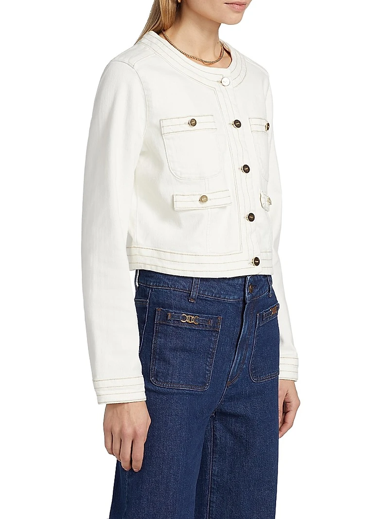 Kiya Stretch-Cotton Denim Jacket