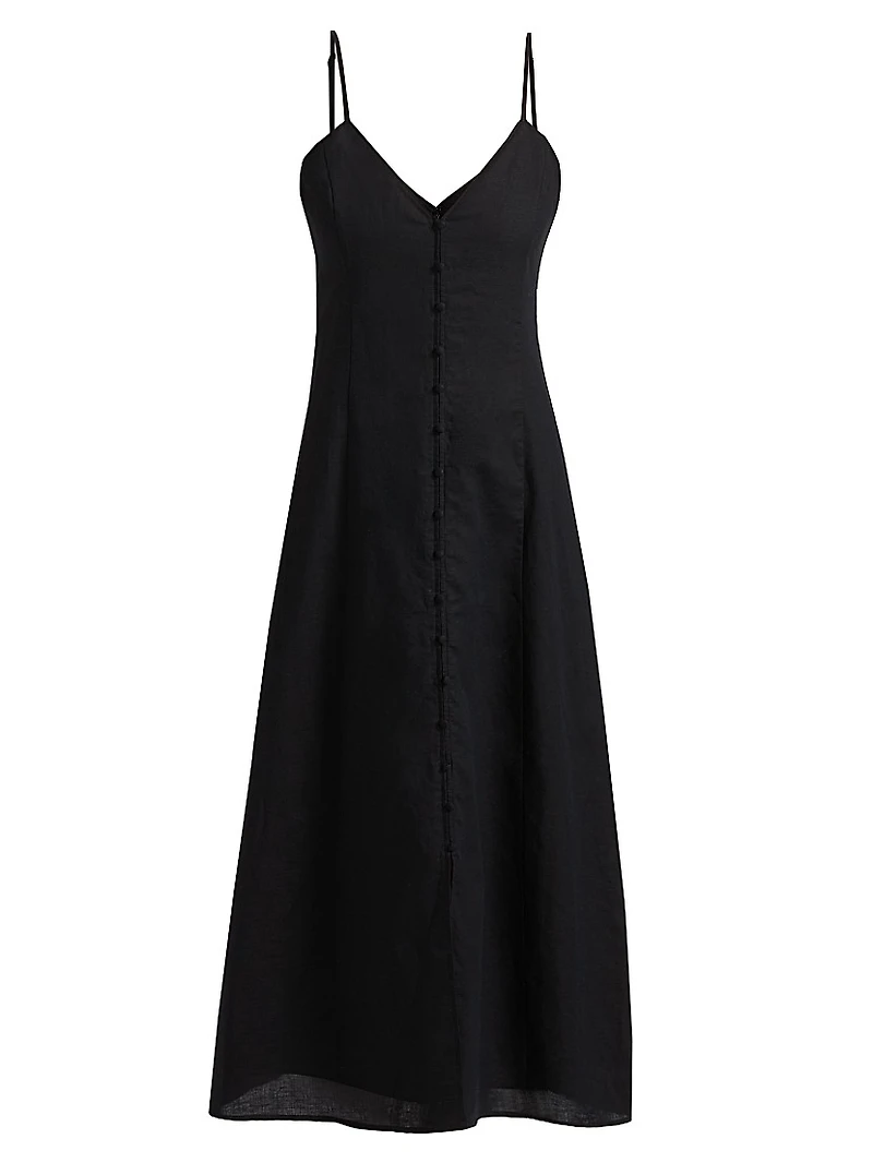 Modena Linen-Cotton Midi-Dress