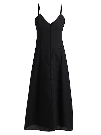 Modena Linen-Cotton Midi-Dress