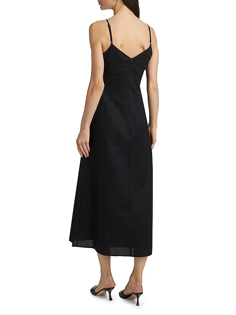 Modena Linen-Cotton Midi-Dress