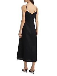 Modena Linen-Cotton Midi-Dress