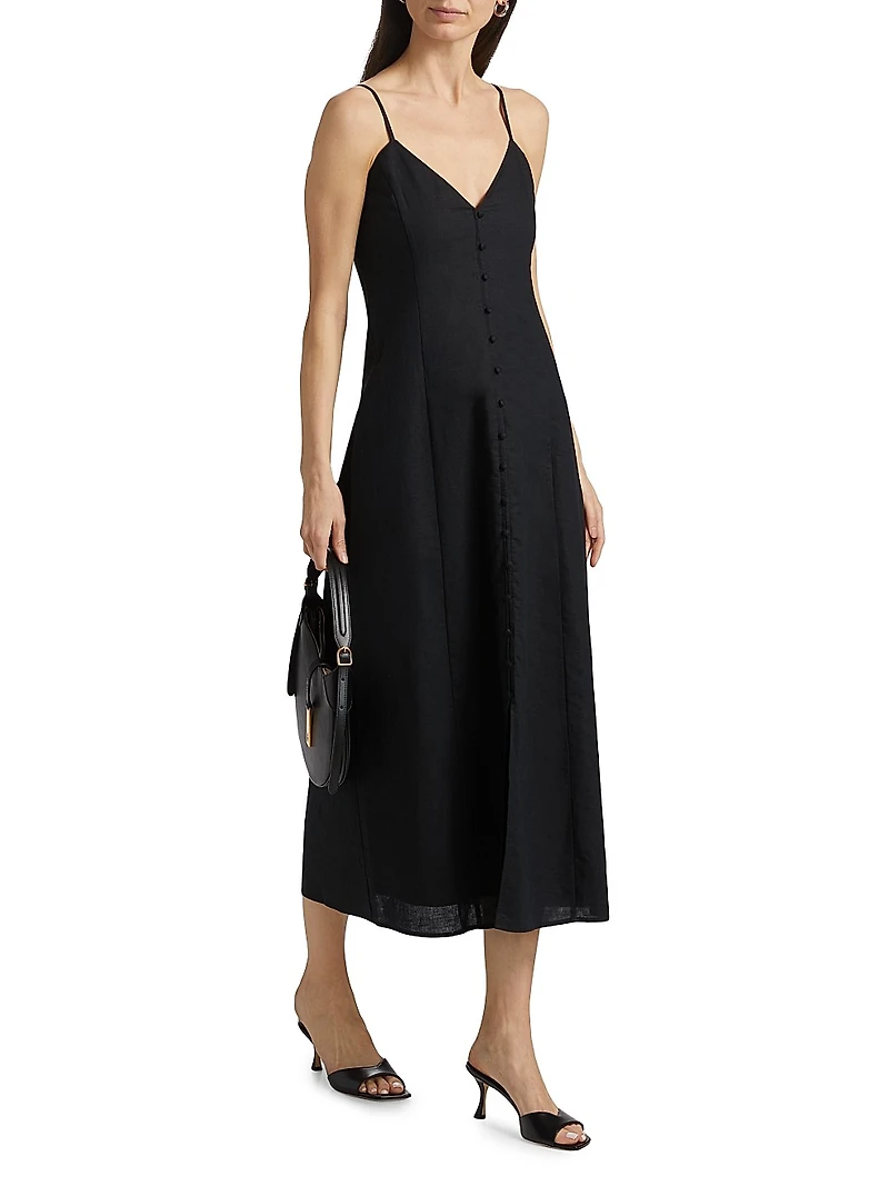 Modena Linen-Cotton Midi-Dress