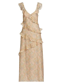 Calabasas Floral Ruffle Maxi Dress