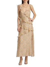 Calabasas Floral Ruffle Maxi Dress