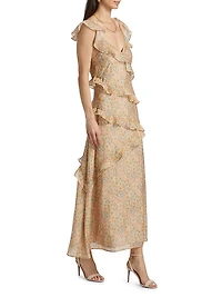 Calabasas Floral Ruffle Maxi Dress