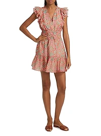 Muriel Floral Ruffle Minidress
