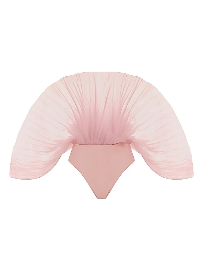 Sombra Pleated Organza Bodysuit