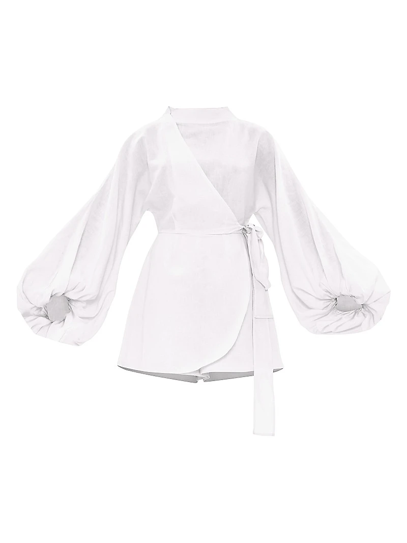 Baso Linen-Blend Romper