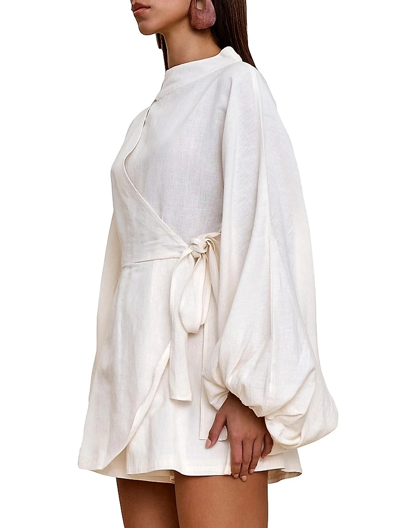 Baso Linen-Blend Romper