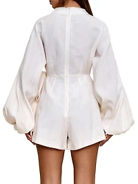 Baso Linen-Blend Romper