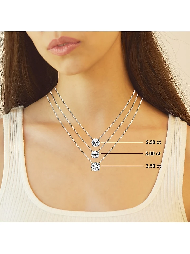 Platinum Or 14K Gold & Natural Diamond Bezel Pendant Necklace/0.50-2.00 TCW