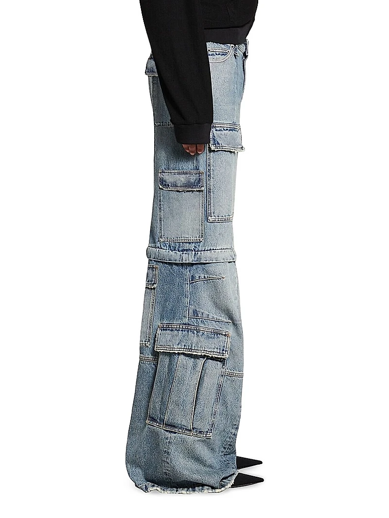 Flared Cargo Jeans