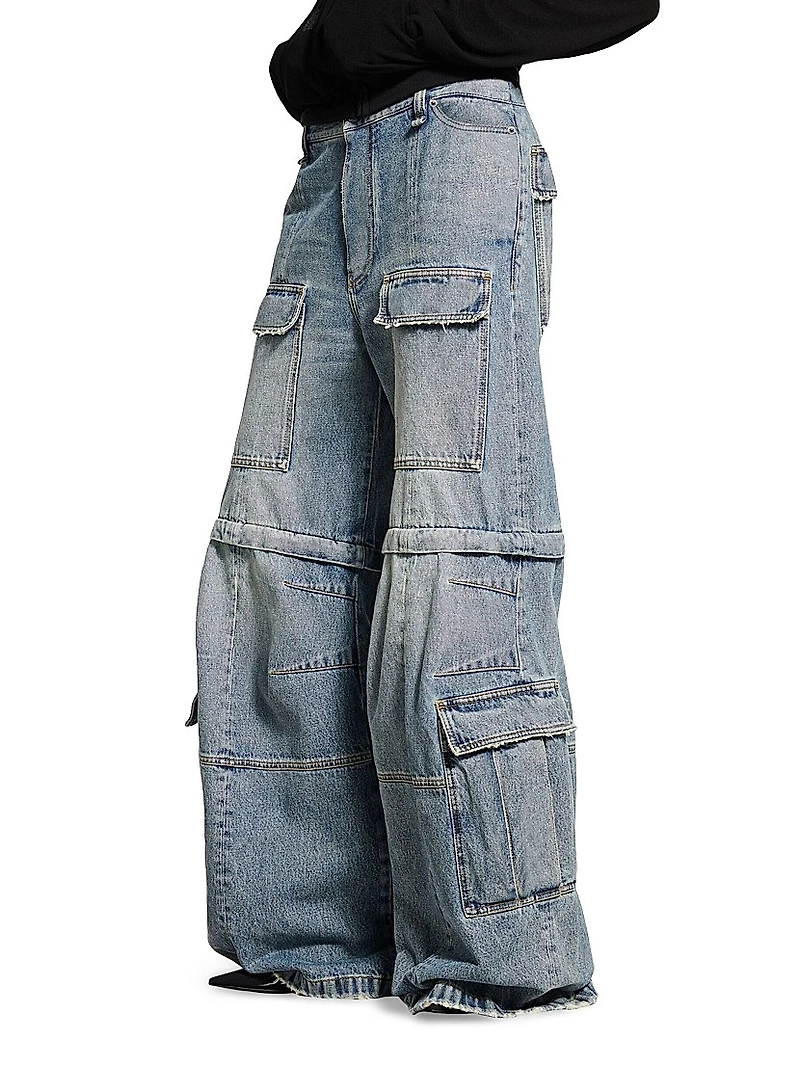 Flared Cargo Jeans