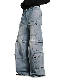 Flared Cargo Jeans