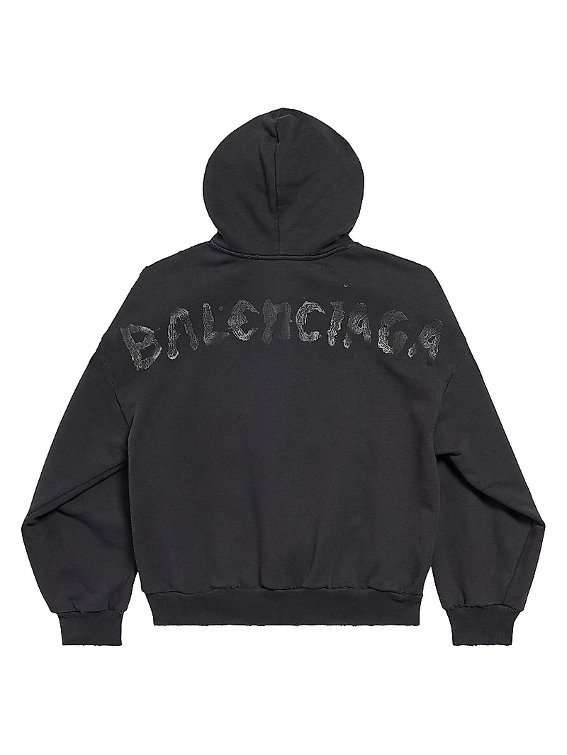 Painted Zip-Up Regular Fit Hoodie