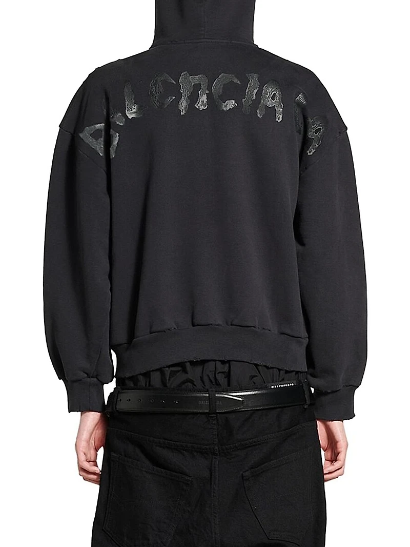 Painted Zip-Up Regular Fit Hoodie