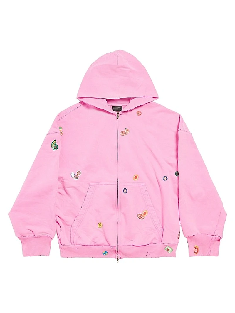 Fruity Zip-Up Regular Fit Hoodie