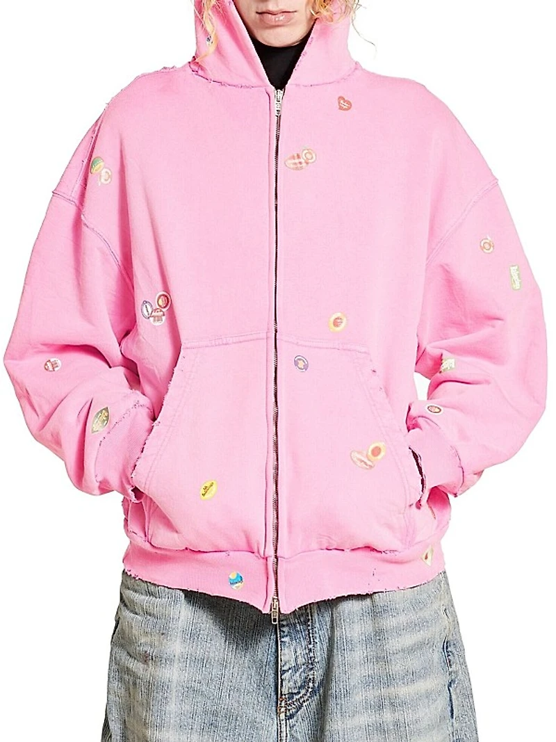 Fruity Zip-Up Regular Fit Hoodie