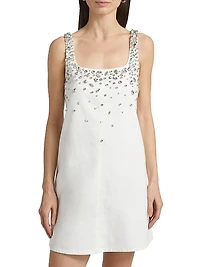 Kimmie Embellished Denim Shift Dress