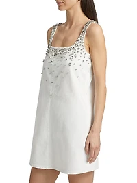 Kimmie Embellished Denim Shift Dress