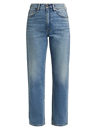Harlow Mid-Rise Straight Ankle Jeans