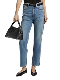 Harlow Mid-Rise Straight Ankle Jeans