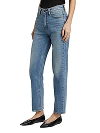 Harlow Mid-Rise Straight Ankle Jeans
