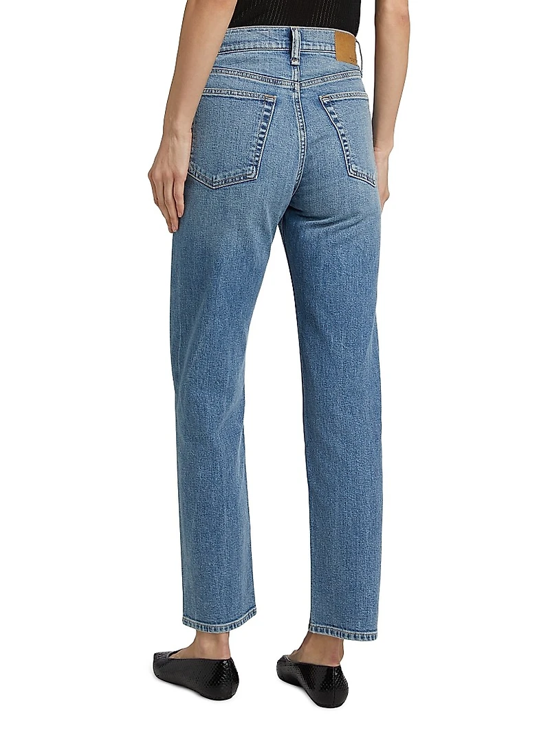 Harlow Mid-Rise Straight Ankle Jeans