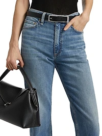Harlow Mid-Rise Straight Ankle Jeans