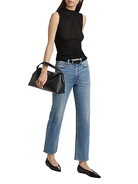 Harlow Mid-Rise Straight Ankle Jeans