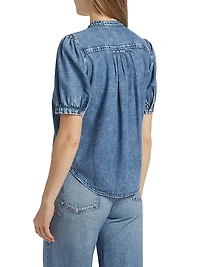 Ultra Featherweight Jordan Denim Puff-Sleeve Top