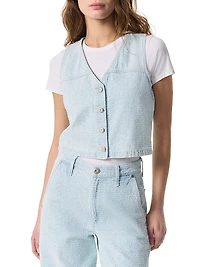 Juliana Tweed Button-Front Vest