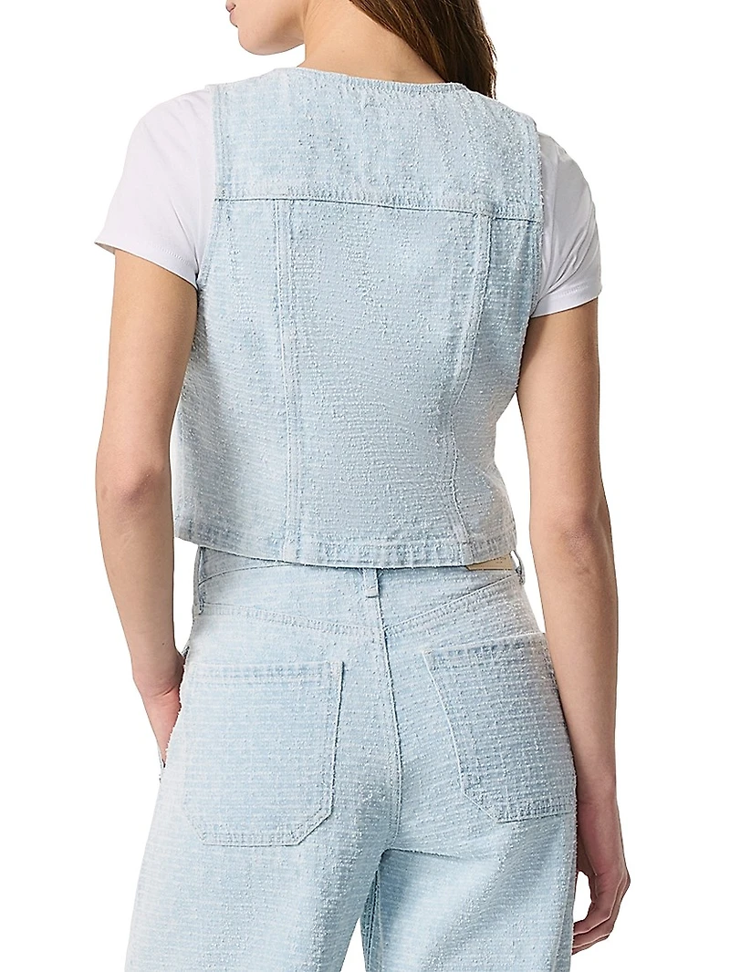 Juliana Tweed Button-Front Vest