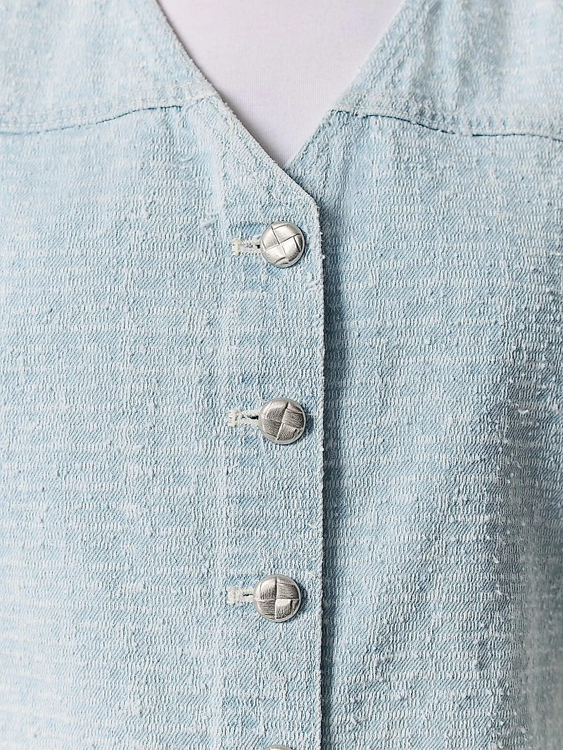 Juliana Tweed Button-Front Vest