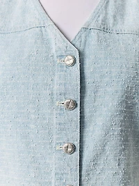 Juliana Tweed Button-Front Vest