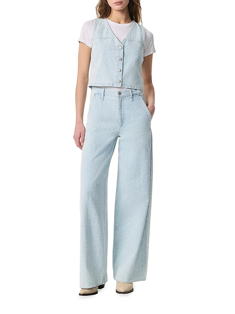 Juliana Tweed Button-Front Vest
