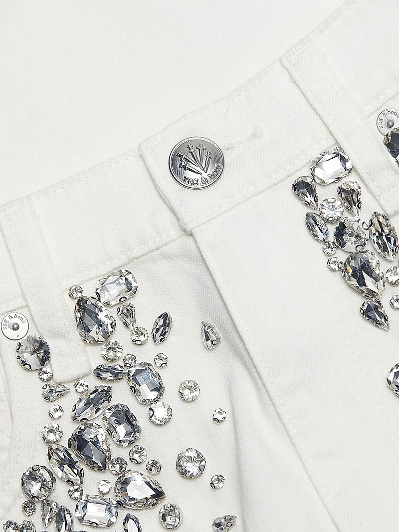 Andi Embellished High-Rise Ankle Wide-Leg Jeans
