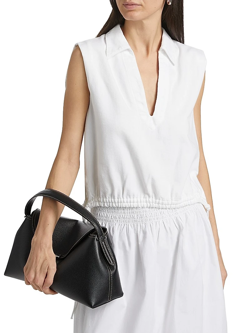 Ultra Featherweight Fiona Cotton-Blend Drawstring-Hem Top