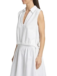 Ultra Featherweight Fiona Cotton-Blend Drawstring-Hem Top