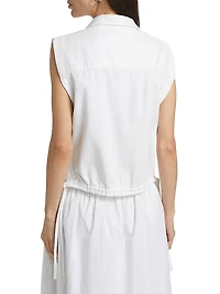 Ultra Featherweight Fiona Cotton-Blend Drawstring-Hem Top