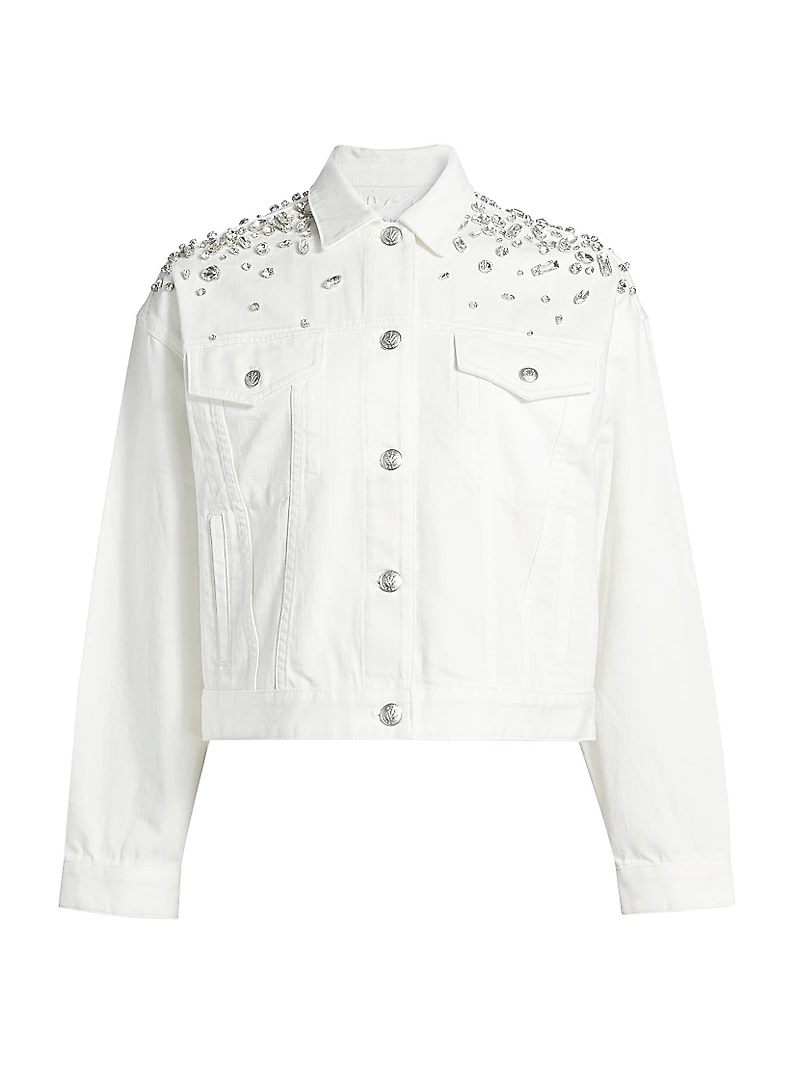 Elsa Embellished Cotton Denim Jacket