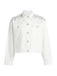 Elsa Embellished Cotton Denim Jacket