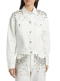 Elsa Embellished Cotton Denim Jacket