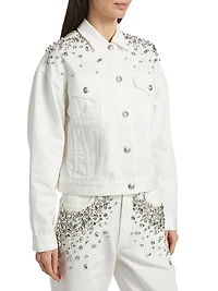 Elsa Embellished Cotton Denim Jacket