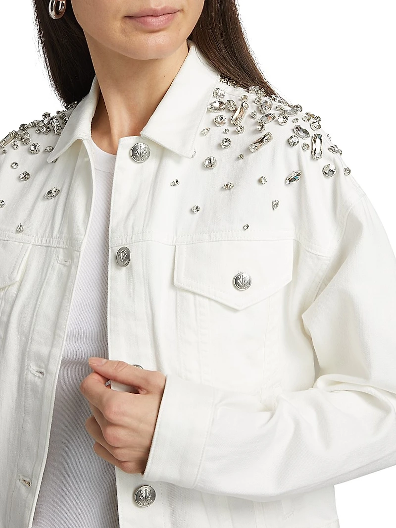Elsa Embellished Cotton Denim Jacket