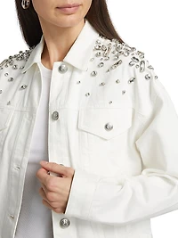 Elsa Embellished Cotton Denim Jacket