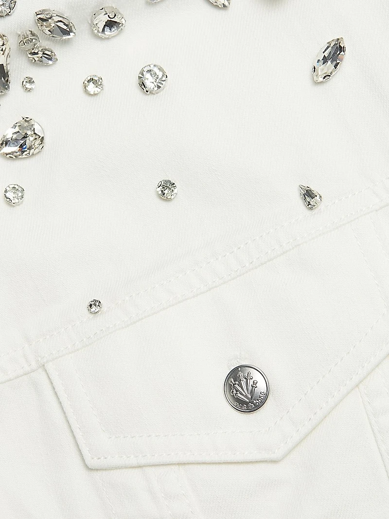 Elsa Embellished Cotton Denim Jacket