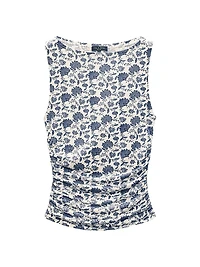 Luca Floral Shirred Tank