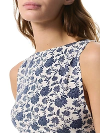 Luca Floral Shirred Tank