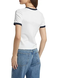 Mia Ringer Contrast Trim Cotton T-Shirt
